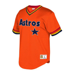 Houston Astros Mitchell & Ness Cooperstown Collection Mesh Wordmark V-Neck Jersey – Orange 2019