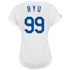 Image of Hyun-Jin Ryu Los Angeles Dodgers Majestic Women's Player Replica Jersey - White 2019
