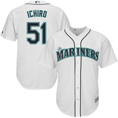 Ichiro Suzuki Seattle Mariners Majestic Home Official Cool Base Player Jersey - White 2019