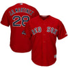 Image of J.D. Martinez Boston Red Sox Majestic World Series Champions Team Logo Player Jersey – Scarlet 2019