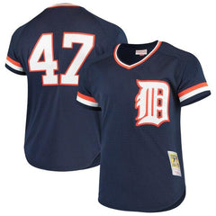 Jack Morris Detroit Tigers Mitchell &amp; Ness Cooperstown Collection Mesh Batting Practice Jersey – Navy 2019