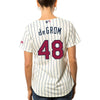 Image of Jacob deGrom New York Mets Majestic Women's Fashion Stars &amp; Stripes Cool Base Player Jersey - White 2019