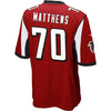 Image of Jake Matthews Atlanta Falcons Game Jersey - Red 2019