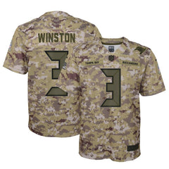 Jameis Winston Tampa Bay Buccaneers Youth Salute to Service Game Jersey - Camo 2019