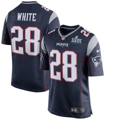 James White New England Patriots Super Bowl LIII Bound Game Jersey – Navy 2019