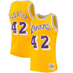 James Worthy Los Angeles Lakers Mitchell &amp; Ness Hardwood Classics Swingman Jersey - Gold 2019