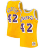 Image of James Worthy Los Angeles Lakers Mitchell &amp; Ness Hardwood Classics Swingman Jersey - Gold 2019