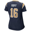 Image of Jared Goff Los Angeles Rams Women's Super Bowl LIII Bound Game Jersey – Navy 2019