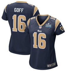 Jared Goff Los Angeles Rams Women's Super Bowl LIII Bound Game Jersey – Navy 2019