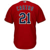 Image of Jason Castro Minnesota Twins Majestic Alternate Cool Base Replica Player Jersey - Scarlet 2019