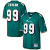 Image of Jason Taylor Miami Dolphins Mitchell &amp; Ness Retired Player Replica Jersey - Aqua 2019