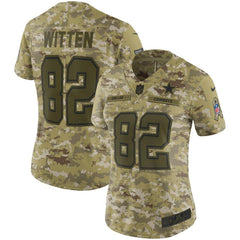 Jason Witten Dallas Cowboys Women's Salute to Service Limited Jersey – Camo 2019