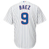 Image of Javier Baez Chicago Cubs Majestic Cool Base Player Jersey - White 2019