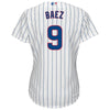 Image of Javier Baez Chicago Cubs Majestic Women's Cool Base Player Jersey - White 2019
