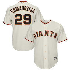 Jeff Samardzija San Francisco Giants Majestic Official Cool Base Player Jersey - Cream 2019