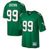 Image of Jerome Brown Philadelphia Eagles Mitchell &amp; Ness Retired Player Replica Jersey - Kelly Green 2019