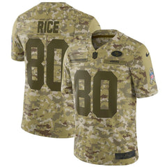Jerry Rice San Francisco 49ers Salute to Service Retired Player Limited Jersey – Camo 2019
