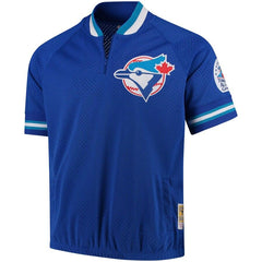 Joe Carter Toronto Blue Jays Mitchell & Ness Cooperstown Collection Mesh Batting Practice Quarter-Zip Jersey - Royal 2019