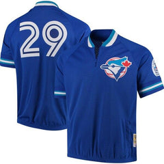 Joe Carter Toronto Blue Jays Mitchell &amp; Ness Cooperstown Collection Mesh Batting Practice Quarter-Zip Jersey - Royal 2019