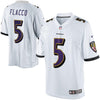 Image of Joe Flacco Baltimore Ravens Limited Jersey - White with all White Collar 2019