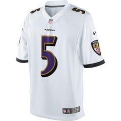 Joe Flacco Baltimore Ravens Limited Jersey - White with all White Collar 2019