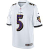 Image of Joe Flacco Baltimore Ravens Limited Jersey - White with all White Collar 2019
