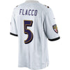 Image of Joe Flacco Baltimore Ravens Limited Jersey - White with all White Collar 2019