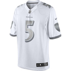 Joe Flacco Baltimore Ravens Platinum Limited Jersey - White 2019