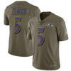Image of Joe Flacco Baltimore Ravens Salute to Service Limited Jersey - Olive 2019