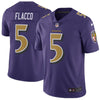 Image of Joe Flacco Baltimore Ravens Vapor Untouchable Color Rush Limited Player Jersey - Purple 2019