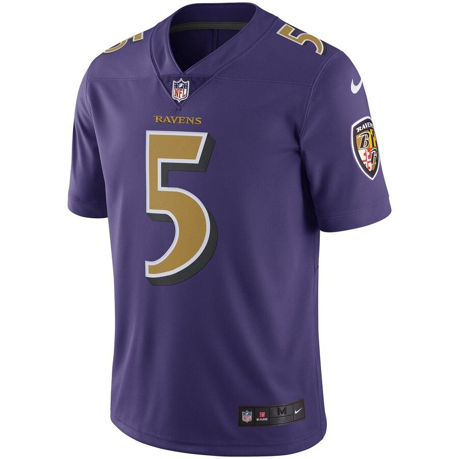 Joe Flacco Baltimore Ravens Vapor Untouchable Color Rush Limited Player Jersey - Purple 2019