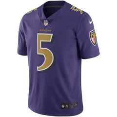 Joe Flacco Baltimore Ravens Vapor Untouchable Color Rush Limited Player Jersey - Purple 2019