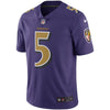 Image of Joe Flacco Baltimore Ravens Vapor Untouchable Color Rush Limited Player Jersey - Purple 2019