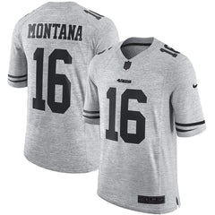 Joe Montana San Francisco 49ers Retired Gridiron Gray II Limited Jersey - Gray 2019