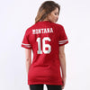 Image of Joe Montana San Francisco 49ers Women's Retired Game Jersey - Scarlet 2019