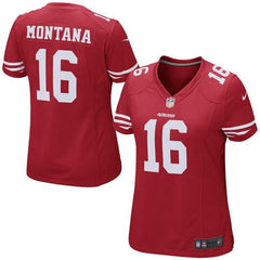 Joe Montana San Francisco 49ers Women's Retired Game Jersey - Scarlet 2019