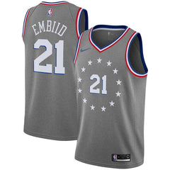 Joel Embiid Philadelphia 76ers City Edition Swingman Jersey – Gray 2019