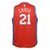 Image of Joel Embiid Philadelphia 76ers Youth Swingman Jersey Red - Statement Edition 2019