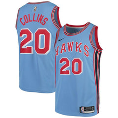 John Collins Atlanta Hawks Hardwood Classics Swingman Jersey – Blue 2019