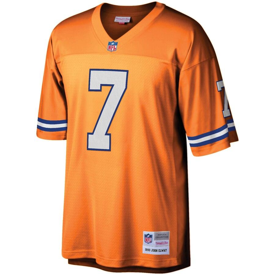 John Elway Denver Broncos Mitchell &amp; Ness 1990 Retired Player Vintage Replica Jersey - Orange 2019