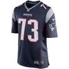 Image of John Hannah New England Patriots Retired Player Game Jersey - Navy Blue 2019