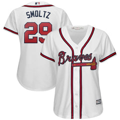 John Smoltz Atlanta Braves Majestic Women's 2019 Home Cool Base Player Jersey – White 2019