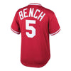 Image of Johnny Bench Cincinnati Reds Mitchell &amp; Ness Youth Cooperstown Collection Mesh Batting Practice Jersey – Red 2019