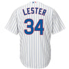 Image of Jon Lester Chicago Cubs Majestic Cool Base Player Jersey - White 2019