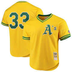 Jose Canseco Oakland Athletics Mitchell &amp; Ness Cooperstown Collection Mesh Batting Practice Jersey - Gold 2019