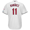 Image of Jose Ramirez Cleveland Indians Majestic Home 2019 All-Star Game Patch Cool Base Player Jersey – White 2019