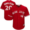 Image of Josh Donaldson Toronto Blue Jays Majestic Cool Base Replica Player Jersey - Scarlet 2019