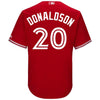 Image of Josh Donaldson Toronto Blue Jays Majestic Cool Base Replica Player Jersey - Scarlet 2019