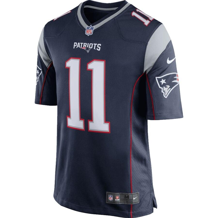 Julian Edelman New England Patriots Youth Team Color Game Jersey - Navy Blue 2019