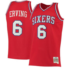 Julius Erving Philadelphia 76ers Mitchell &amp; Ness 1982-83 Hardwood Classics Swingman Jersey - Red 2019
